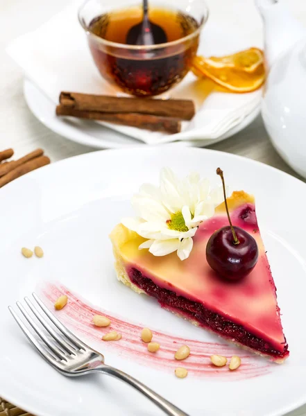 Bit av cherry pie — Stockfoto