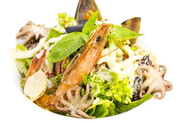 Seafood salad on a plate — Stock Photo, Image