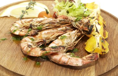 portakal ile ızgara karides