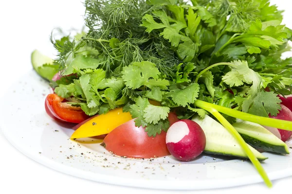 Plate with fresh vegetables — Stock Photo, Image