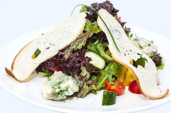 Roll meat with herbs and vegetables — Stock Photo, Image