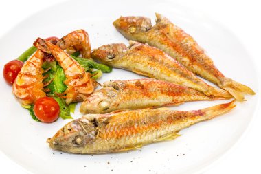 karides salata ızgara balık