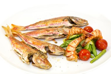 karides salata ızgara balık