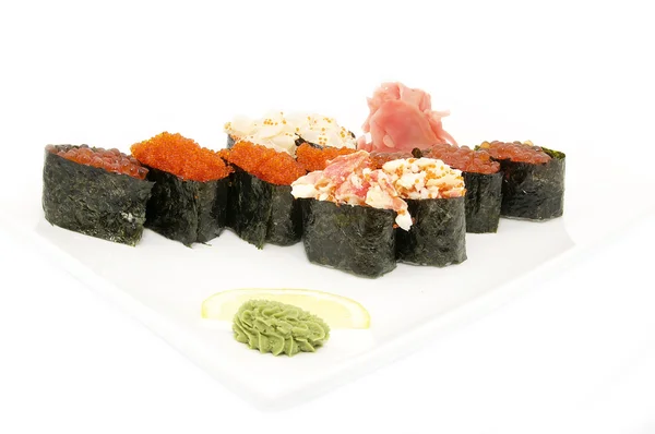 Tenger gyümölcsei sushi — Stock Fotó