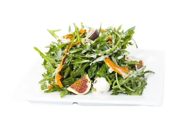 Salad of arugula figs and cheese — Stock Photo, Image