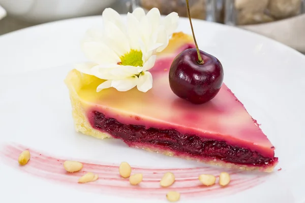 Pedaço de torta de cereja — Fotografia de Stock