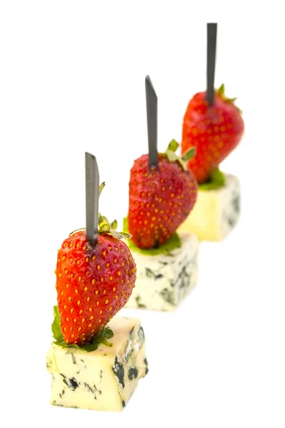 Plaat van fruit dessert canapé — Stockfoto