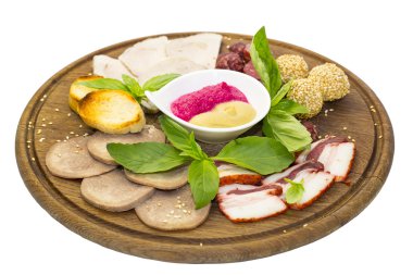 birkaç tür sosis et yemek