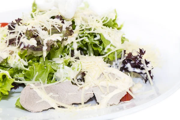 Salat mit Käse, Fleisch und Gemüse — Stockfoto