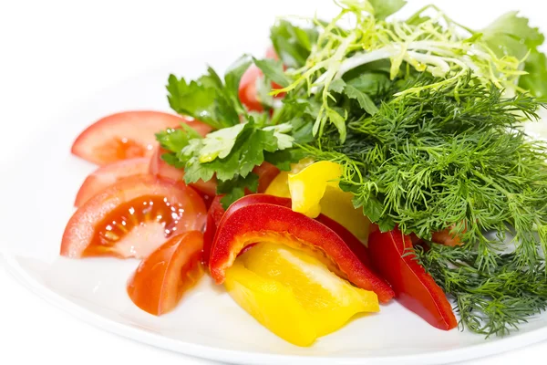 Teller mit frischem Gemüse — Stockfoto