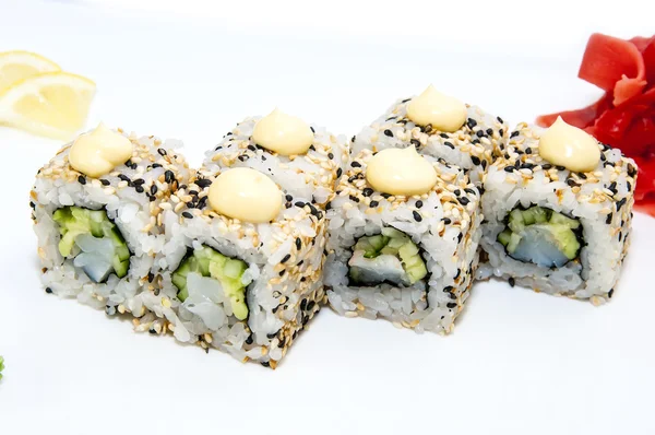 Köstliche Meeresfrüchte Sushi a — Stockfoto