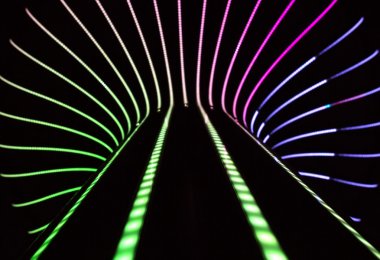 çizgiler ve bokeh Neon arka