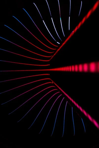 Neon background of lines and bokeh — Stock Photo, Image