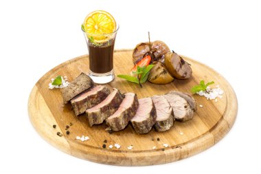 ızgara sebzeli et kavrulmuş