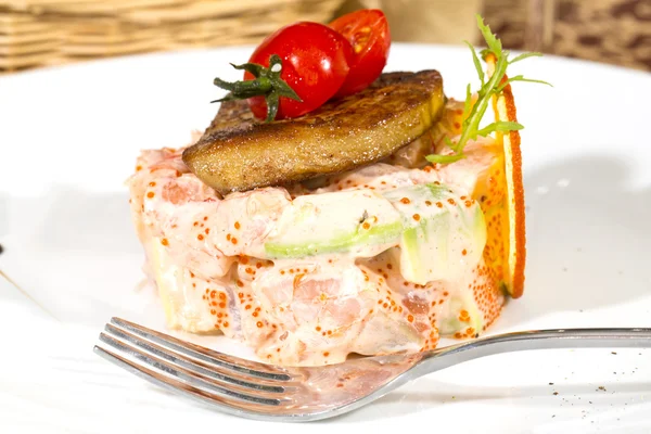 Salad, fish and eggs — Stock Photo, Image