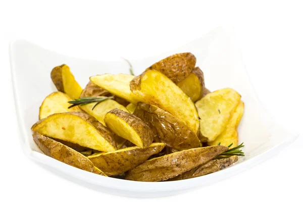 Fried potatoes on a white background — Stock Photo, Image