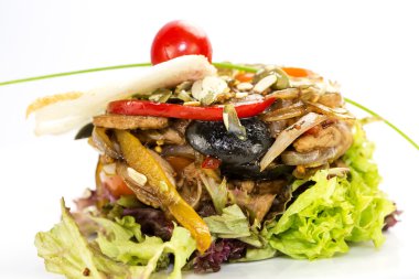 sebzeli salata ve et