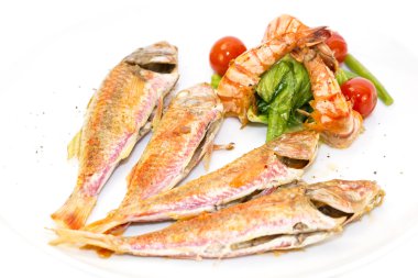 karides salata ızgara balık