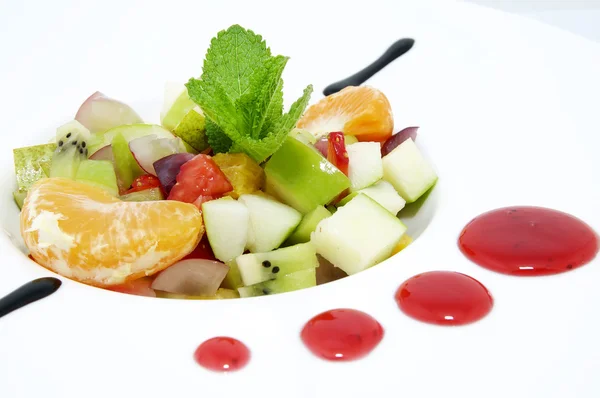Fruit salad with ice cream — Stock Photo, Image