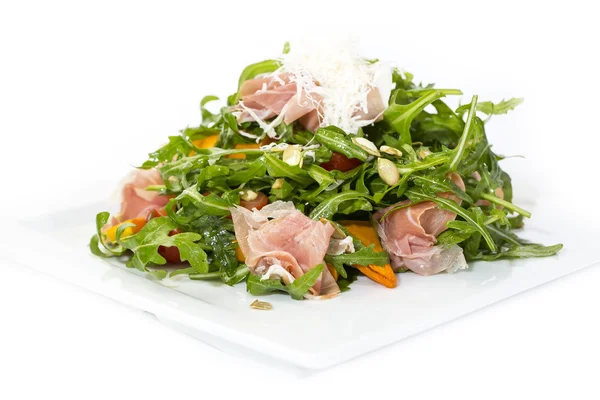 Salad of arugula figs and cheese — Stock Photo, Image