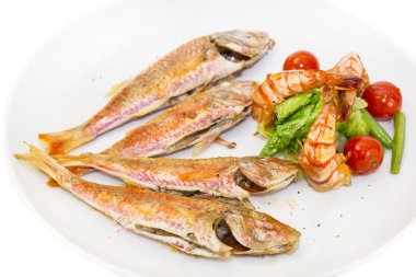 karides salata ızgara balık