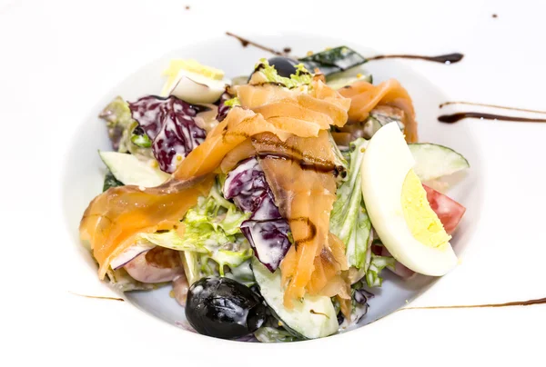 Seafood sallad grönsaker och ägg — Stockfoto