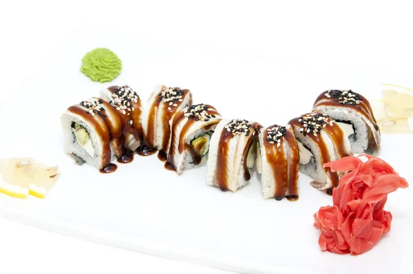 Läckra skaldjur sushi — Stockfoto