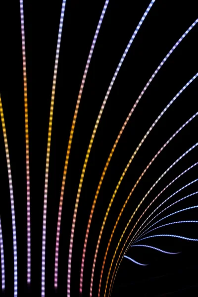 Neon abstract background of lines and bokeh — Stock Photo, Image