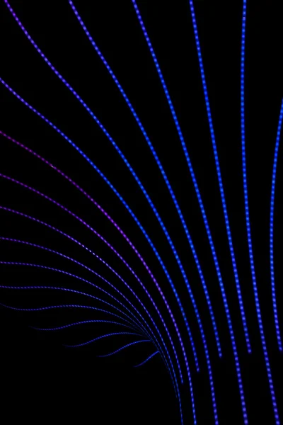 Neon abstracte achtergrond van lijnen en bokeh — Stockfoto