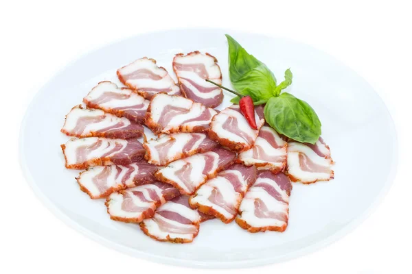 Bacon, lök och paprika — Stockfoto