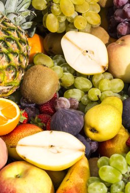 Olgun meyve elma portakal üzüm arka plan