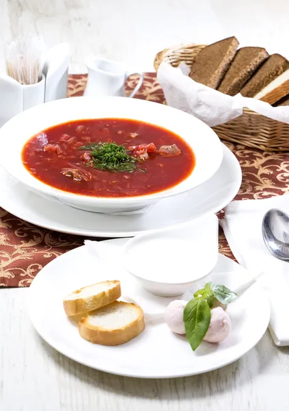 Rote-Rüben-Suppe — Stockfoto