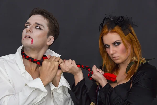 Czarownica i wampira — Zdjęcie stockowe