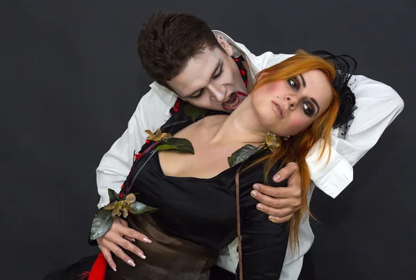 Strega e vampiro — Foto Stock