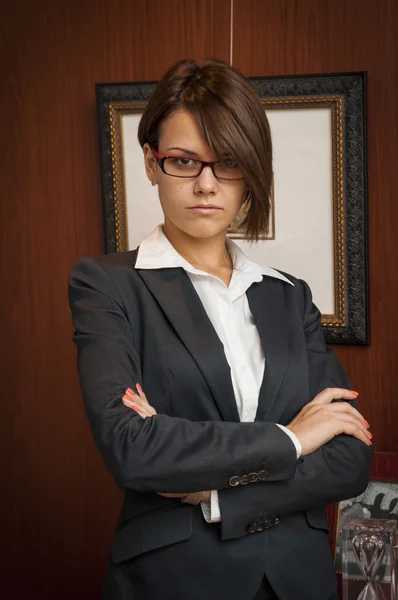 Menina no escritório — Fotografia de Stock