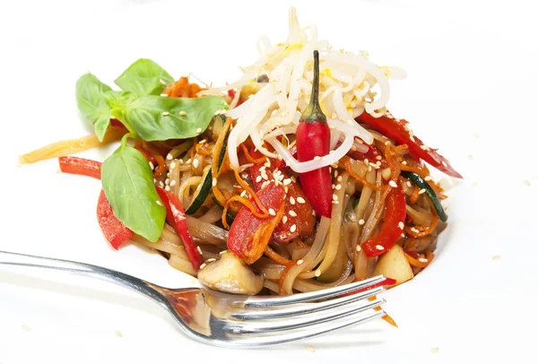 Spaghetti z warzywami — Zdjęcie stockowe