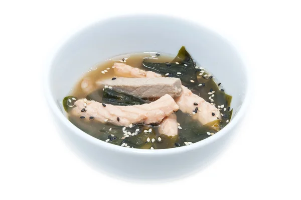 Japanische Suppe mit Pilzen und Rindfleisch — Stockfoto