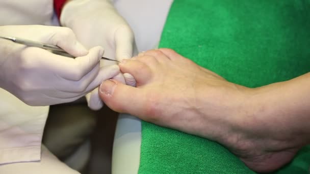 Proces van pedicure — Stockvideo