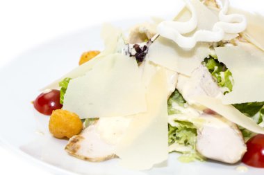 karides salatası ve yeşillik