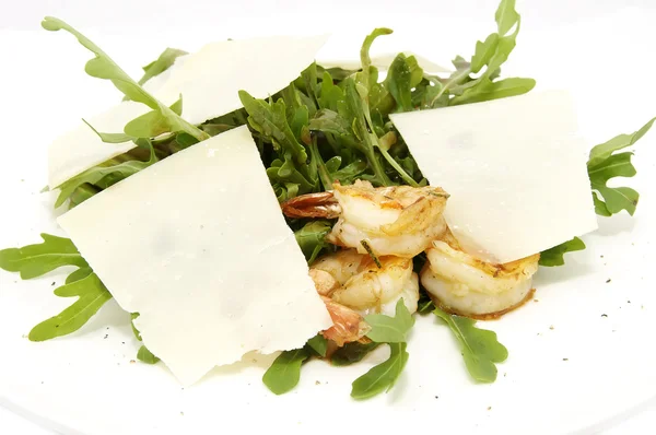 Shrimp salad and greens — Stock Photo, Image