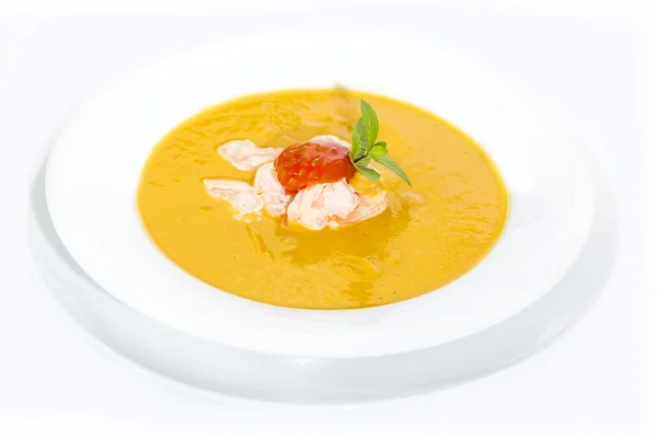 Soup with shrimp and tomato — Stock Photo, Image