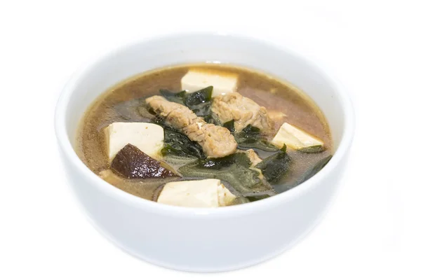 Японский суп с грибами — стоковое фото