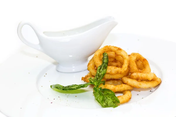Anéis fritos de lula — Fotografia de Stock