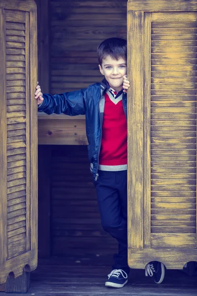 Boy on a walk in the park — Stock Photo, Image