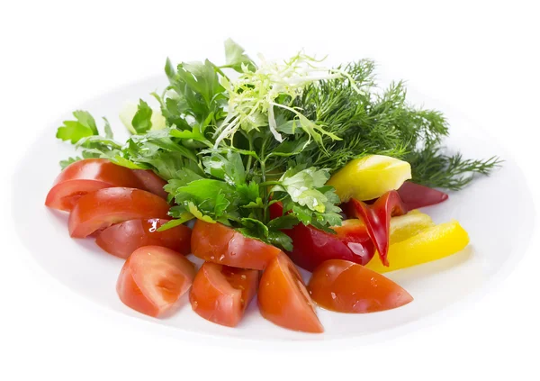 Placa con verduras frescas —  Fotos de Stock