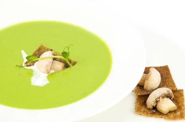 Sopa de guisante con croutons — Foto de Stock