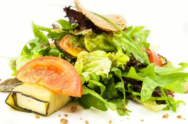 Salad vegetables and goat cheese — Stock Photo, Image