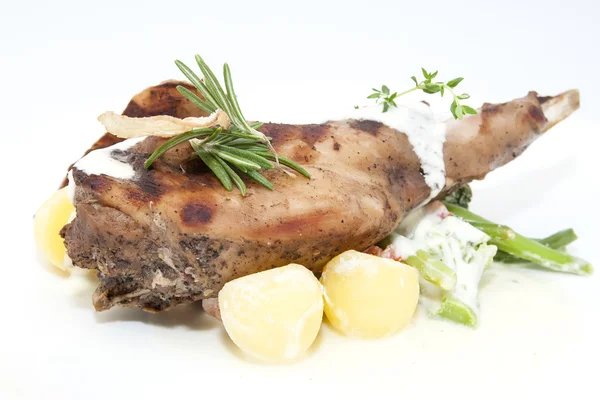 Roasted rabbit meat — Stock Photo, Image