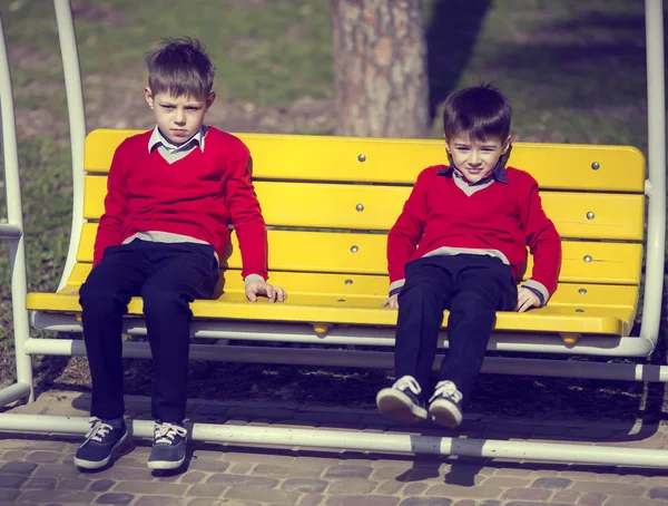 Boys on a walk in the park — Stock Photo, Image