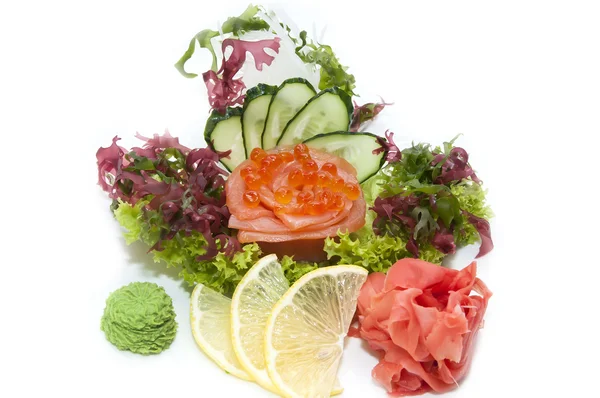 Sashimi cucina giapponese con verdure e pesce — Foto Stock